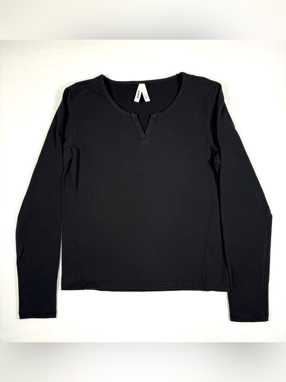 PACT Womens Long Sleeve Organic Cotton Knit Top Small Minimalist Stretch Casual